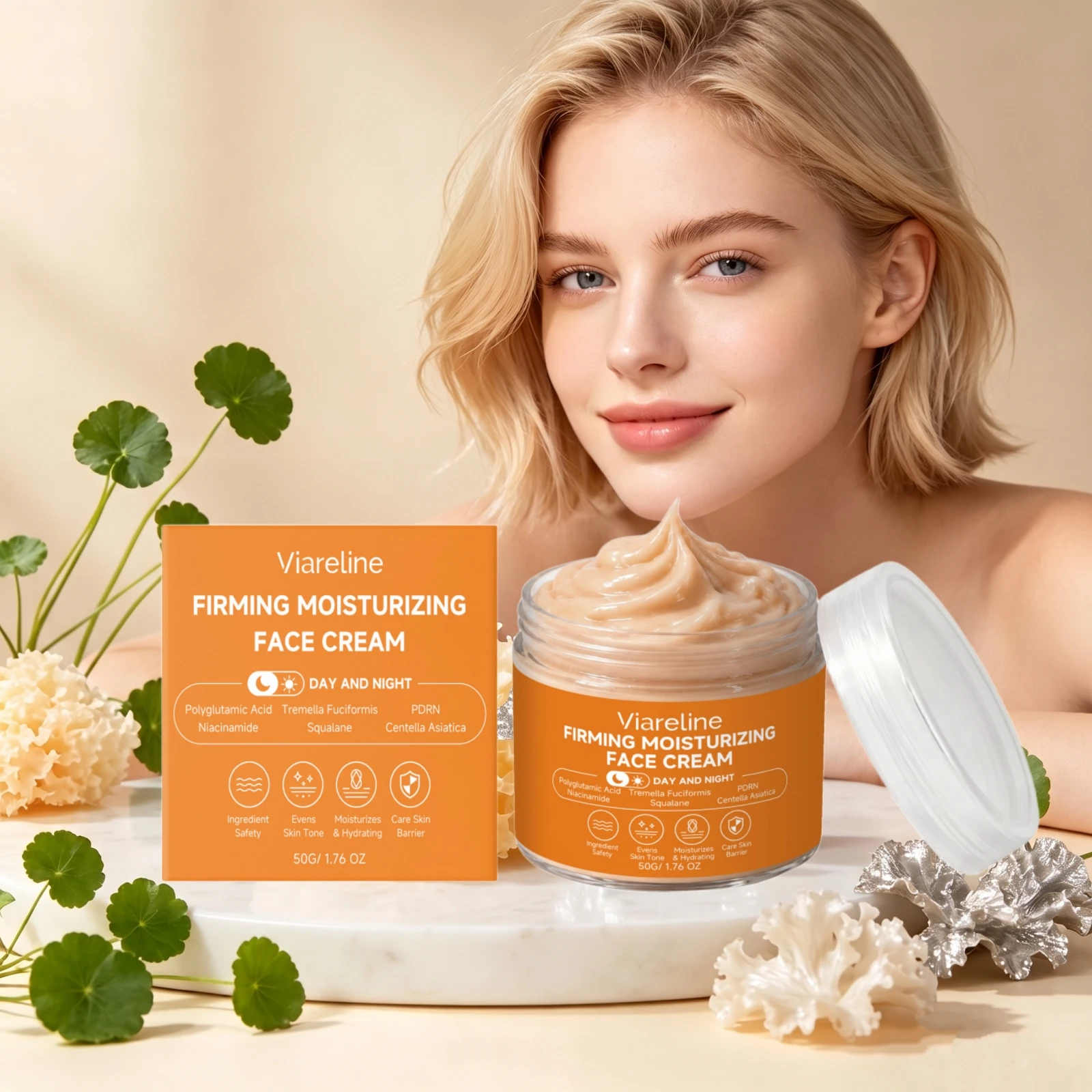 Firming Moisturizing Face Cream Day Night Niacinamide Squalane Centella 50g Even Tone Anti Aging Hydrate Skin Barrier Care Cream