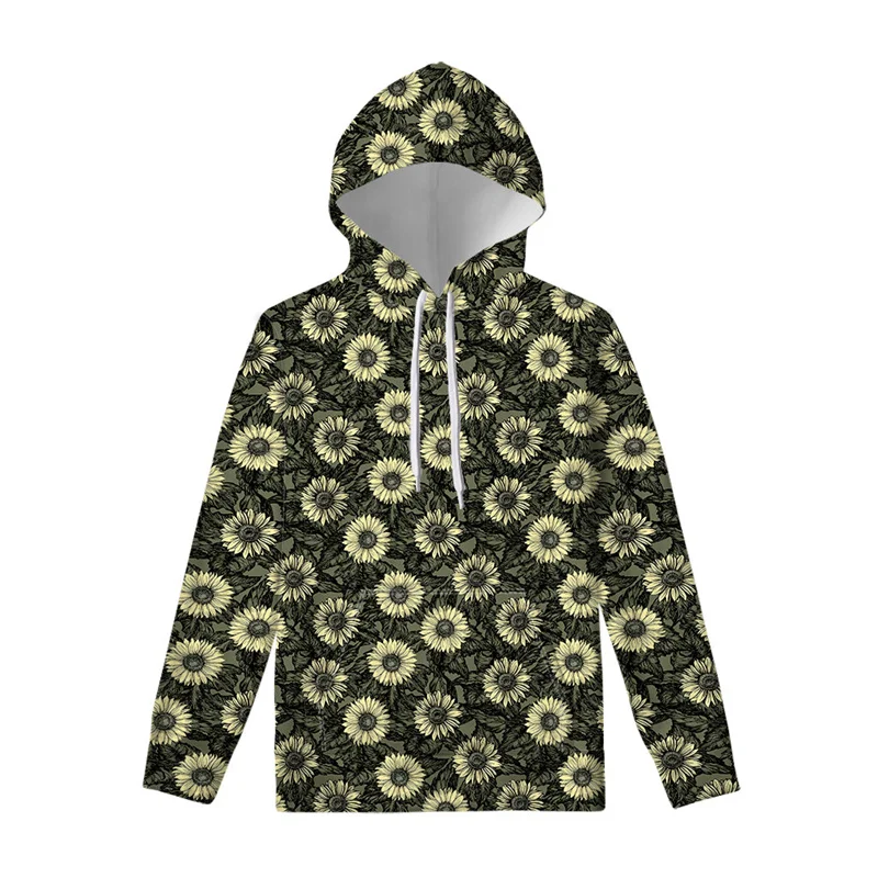 Autumn Sunflower Floral 3D Print Hoodies Men Women Casual Fashion Sweatshirts Oversized Hoodie Pullovers Tracksuit Clothing