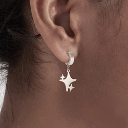 Skyrim New In Boho Star Pendant Hoop Earrings for Women Men Stainless Steel Drop Earrings Fashion Kpop  Jewelry Gift Wholesale