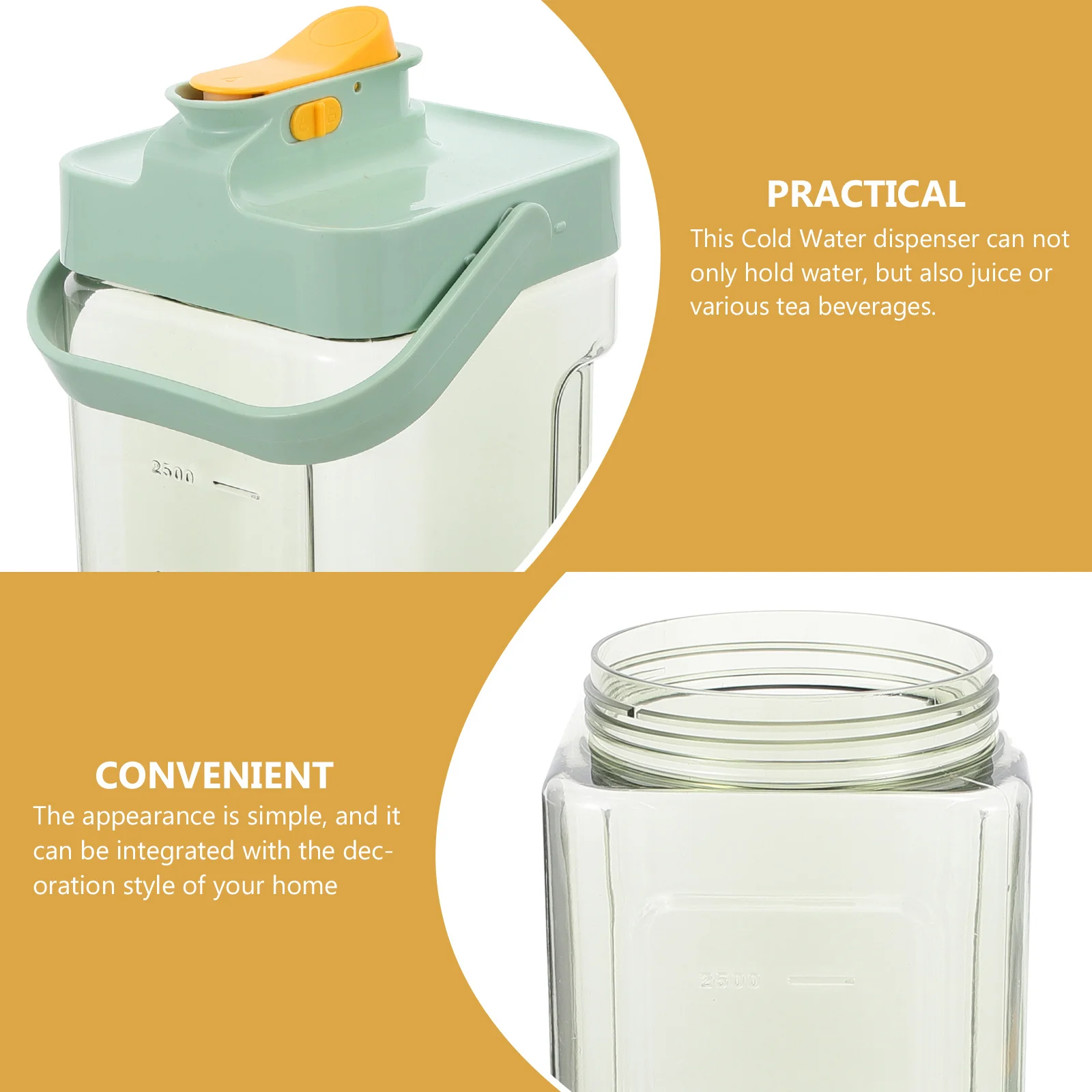 

Диспенсер для холодной воды большой емкости, стабильный пластиковый холодильник, кувшин для сока, контейнер для напитков для офиса и дома