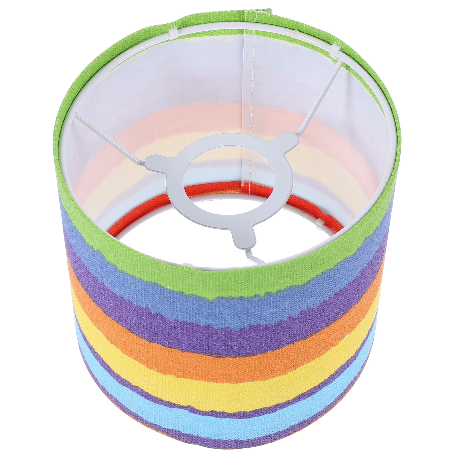 

Rainbow Lampshade Household Fabric Lampshade Removable Foldable Desk Light Cover Iron Frame Bedroom Decor Small Night Lamp