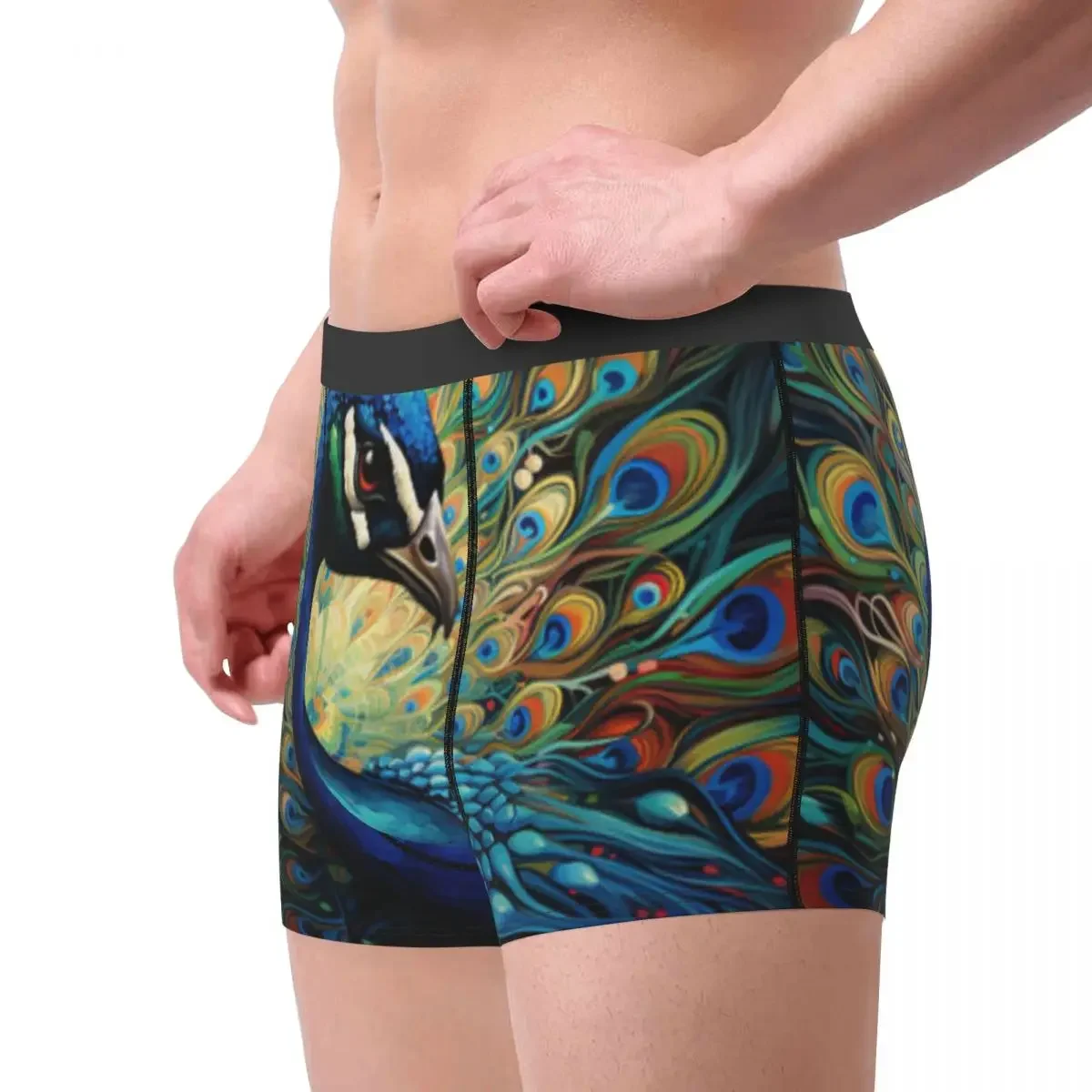 Men's Underwear Underpants Colorful Peacock Men Boxer Shorts Elastic Male Panties