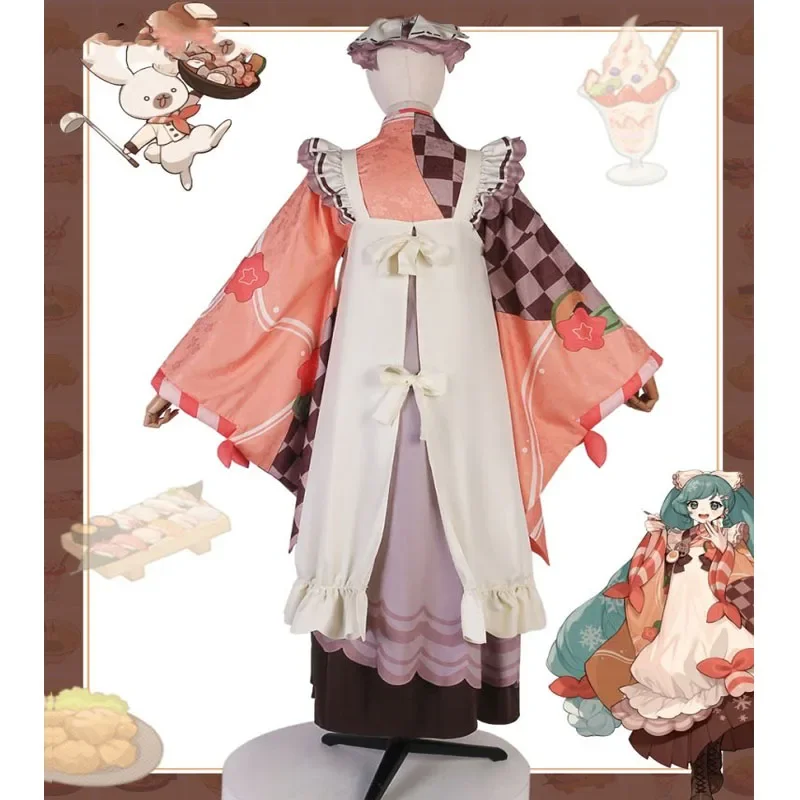 Schnee miku 2024 Anime Cosplay Kostüm Perücke Schnee Miku Rollenspiel Mädchen niedlichen Gourmet Kimono langen Rock Halloween Anzug Weihnachts geschenke