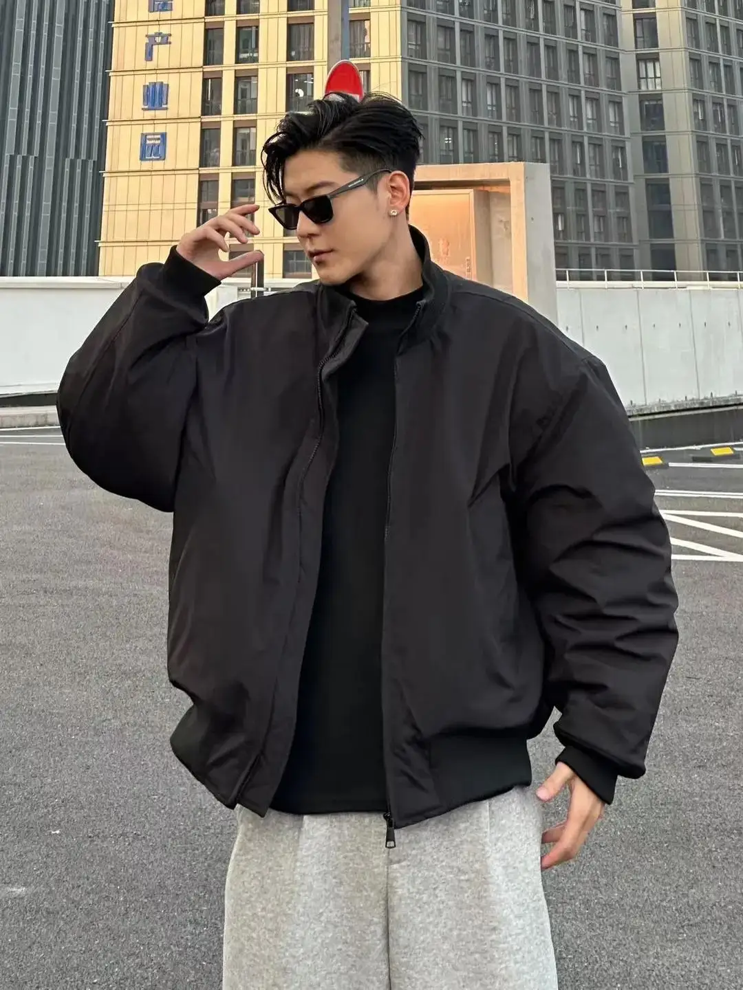 

Мужская зимняя куртка-бомбер в американском уличном стиле, модная брендовая хлопковая куртка с воротником-стойкой, бейсбольная куртка