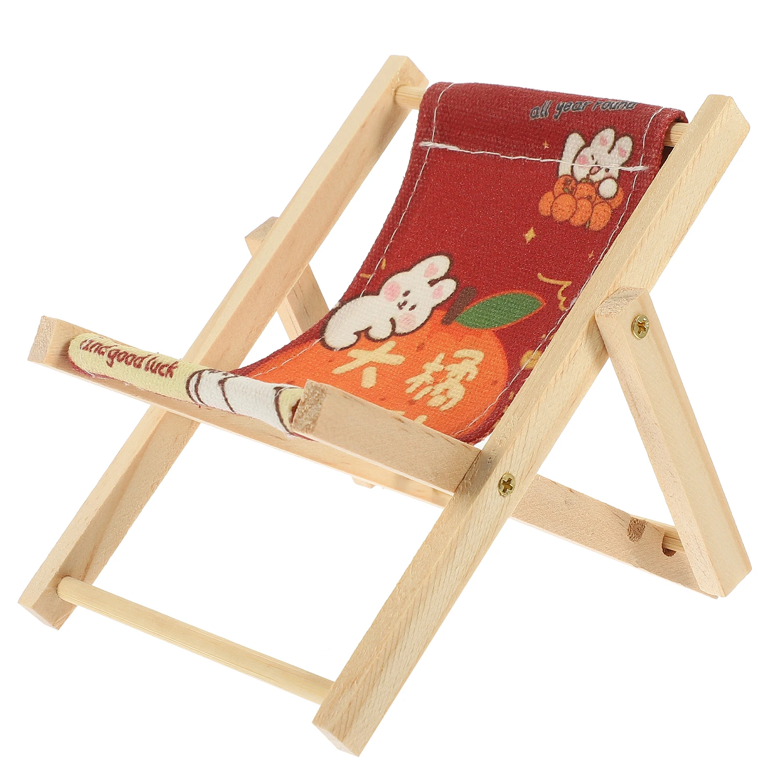 Mini chaise de plage Support pour téléphone St bureau Support fiable accessoire multifonction Support pour Smartphone matériau en bois Base robuste