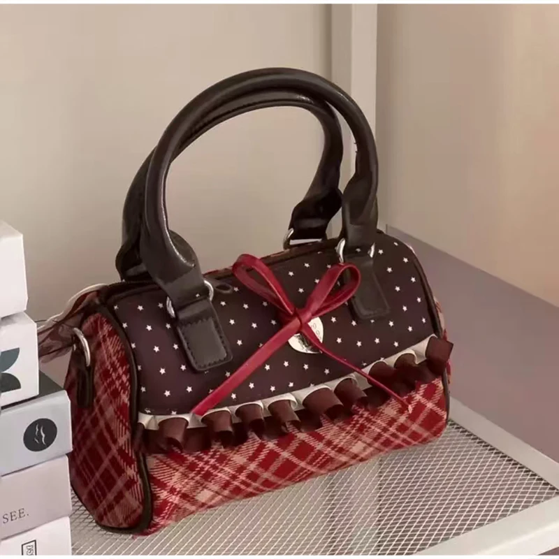 

Женская модная сумка-кроссбоди с плиссировкой и кружевом в стиле пэчворк, изысканная повседневная сумка через плечо для активного отдыха