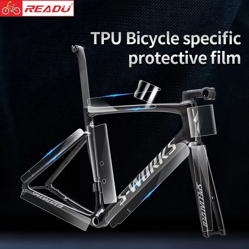 Road Bike Frame Decal Clear Scratch-Resistant Protector Bicycle Sticker MTB Guard TPU specific Cropped Universal Protective Film