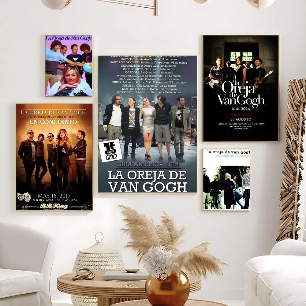 Póster de la serie L-La Oreja de Van Gogh, arte de pared sin marco, autoadhesivo, impermeable, en alta definición, para el hogar, la oficina, el dormitorio, regalo ideal