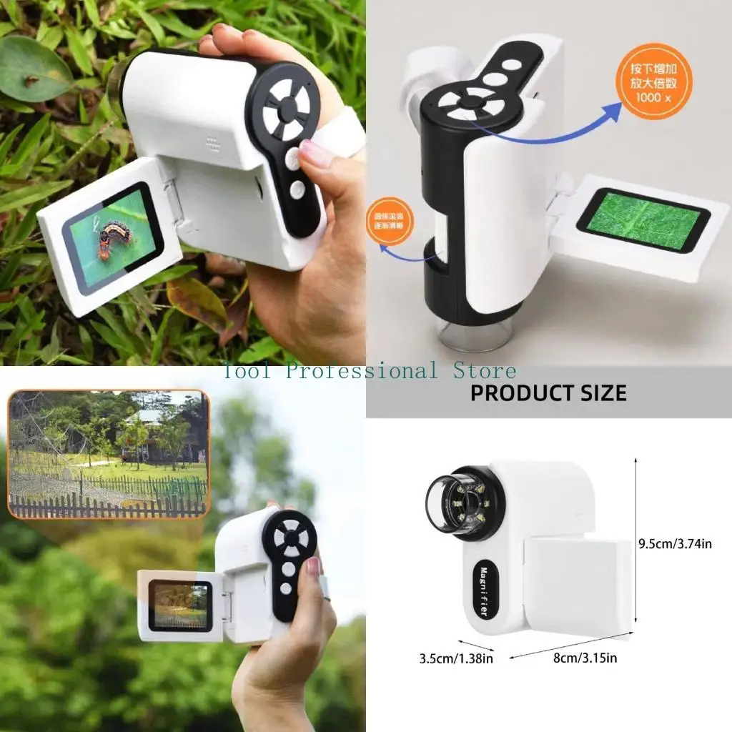 

57QF Руночный цифровой микроскоп с 2 -дюймовым ЖК -экраном 1000x Pocket Portable