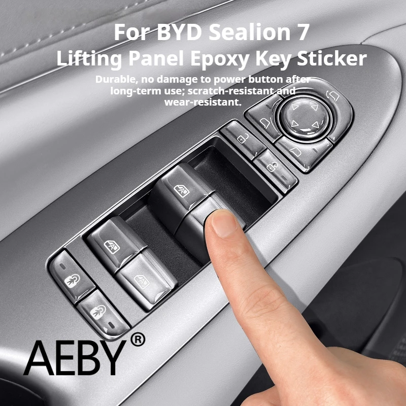 

AEBY For BYD Sealion 7 2024 Car Window Switch Sticker Panel Cover, Clear adhesive Sticker Guard, Interior Trim Accessories