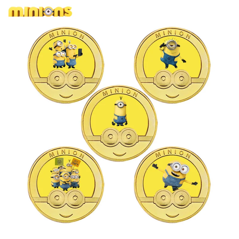 Despicable Me Minions Kevin Bob Anime Peripheral Cartoon Cute Commemorative Coin Creative Metal Commemorative Chapter Day Gift