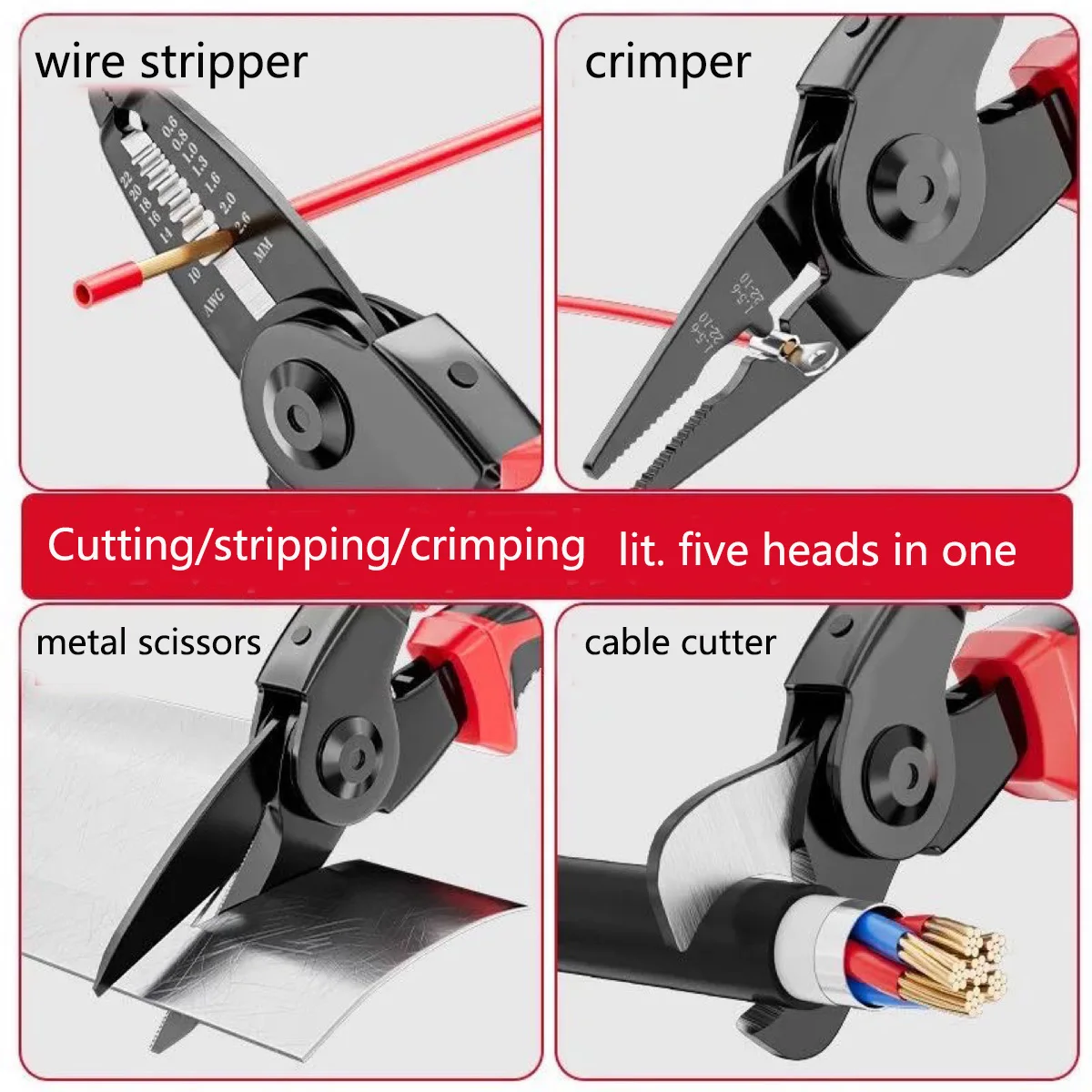 Multifunctional Replaceable Electrician Pliers Wire Stripping Pliers Wire Cutting Needle Nosed Pliers Special Tools Electricians