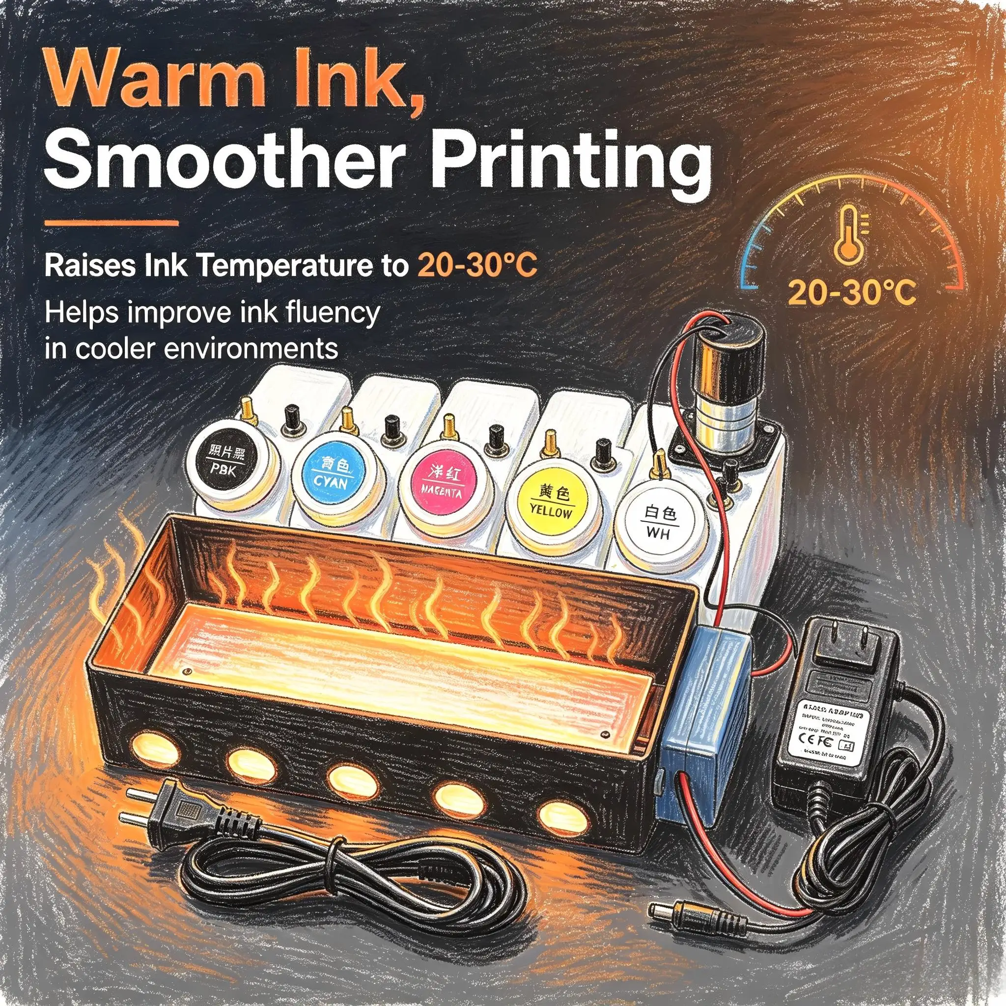 DTF onvert Kit With Heating Plate Ink System CISS For Epson L18050 L8050 ET8550 XP15000 L1800 L805 1390 1400 DTF Modify Tool