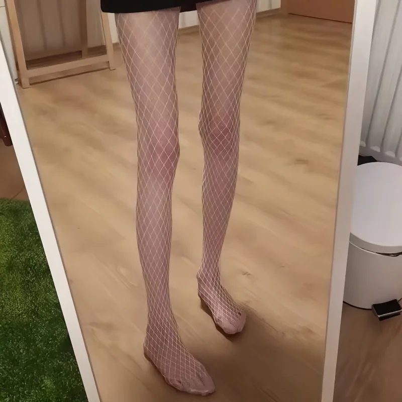 الصيف المرأة مثير الأبيض شبكة صيد السمك تخزين عالية الخصر لوليتا ضيق الحياكة الجوف خارج جوارب طويلة شبكة الملابس الداخلية تأثيري اكسسوارات