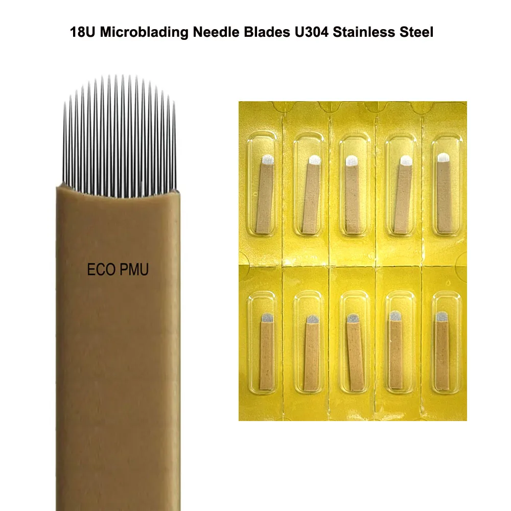 18U Microblading Sharpest Master Needle Blades U304 Stainless Steel