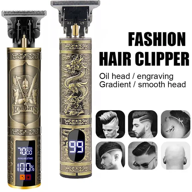 Vintage Hair Clipper Cordless Trimmer portable USB Fast Charging Hair