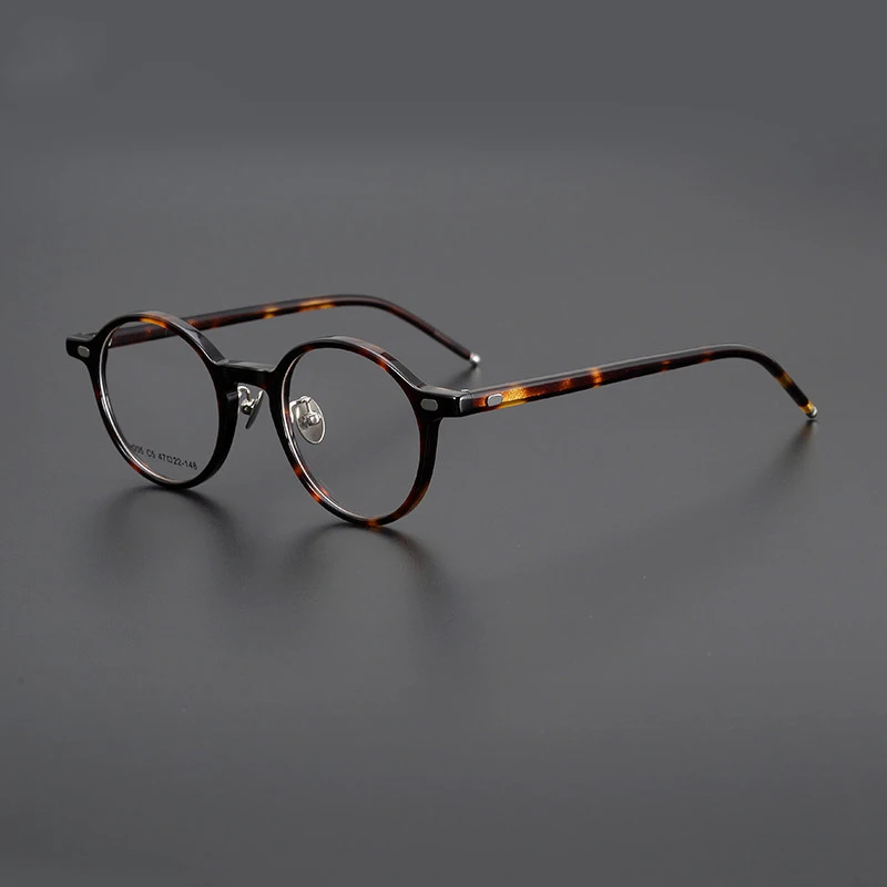 Japanese Vintage Round Acetate Glasses Frame Men Women Fashion H005 Brand Design Eyeglasses Handmade Ultralight Eyewear Korea