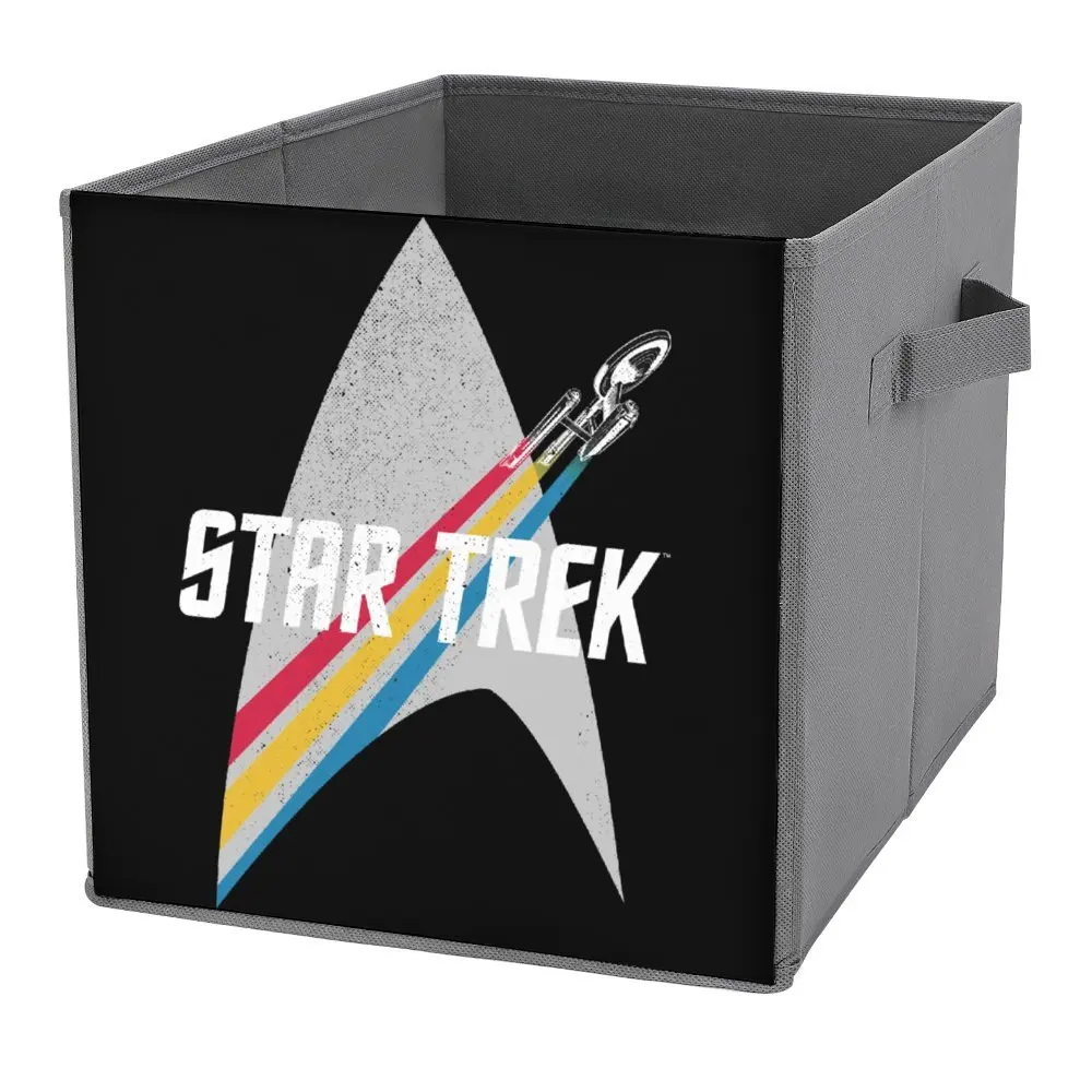 Star Trek Original Series Retro Striped Logo Clas Folding Storage Box Storage Bins Multifunctional Unique Towels Lifting Hand Po