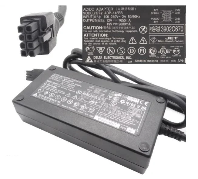 

Delta Electronics ADP-145BB, 12V 7.65A/19V 2.8A, 8-Hole, IEC C14 Power Adapter