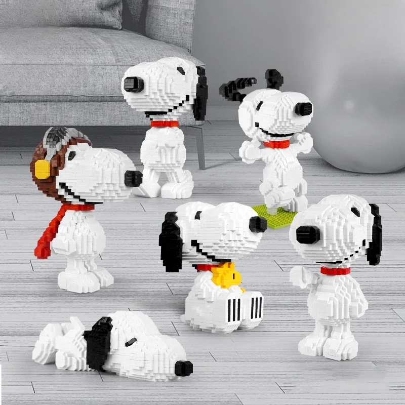 

Miniso Kawai Snoopy, строительные блоки с микрозубцами, мультяшная анимационная кукла для детей, креативный подарок для девочек, детские игрушки в сборе