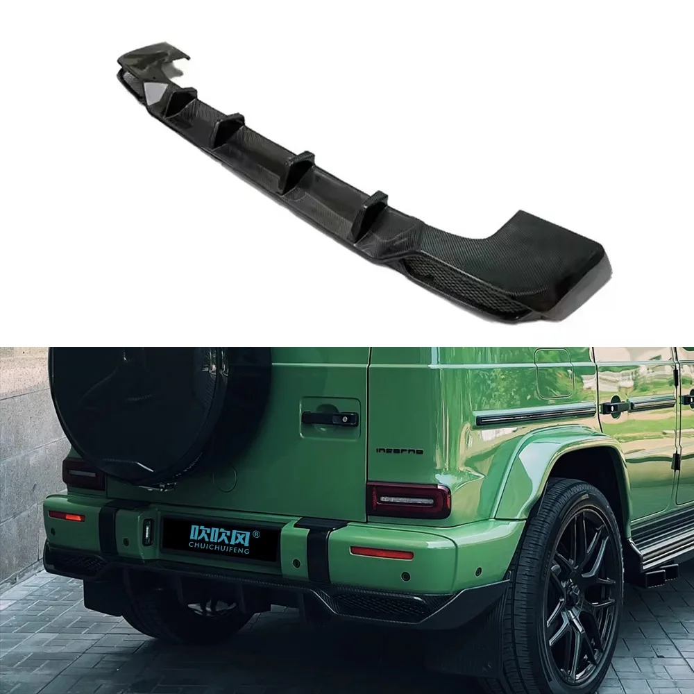 For Mercedes Benz G-Class W464 G63 TOP Genuine Dry Carbon Fiber Rear Lip Bumper Rear Spoiler Rear Diffuser Car Accessories