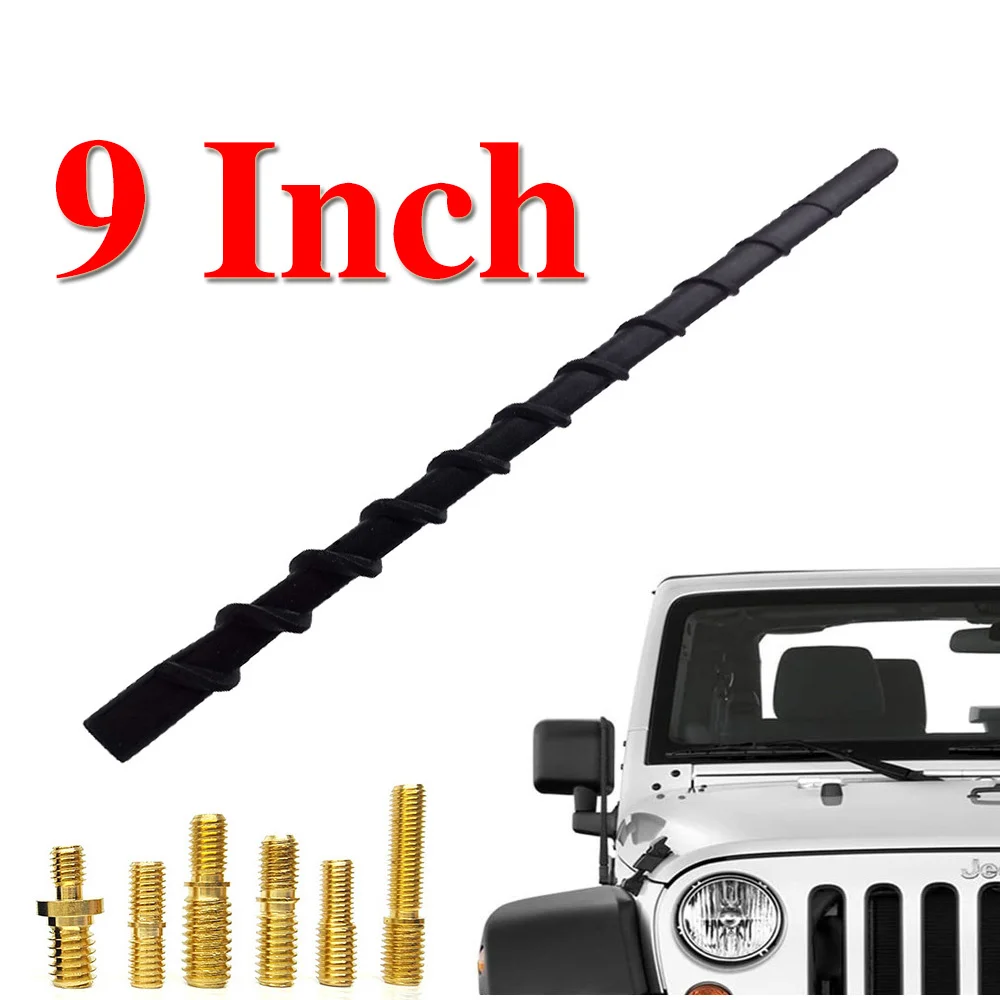 

9-дюймовая спиральная резиновая антенна, замена автомобильной радиоантенны для Jeep Wrangler JK JL Gladiator JT Rubicon Sahara Sport 2007+ F150