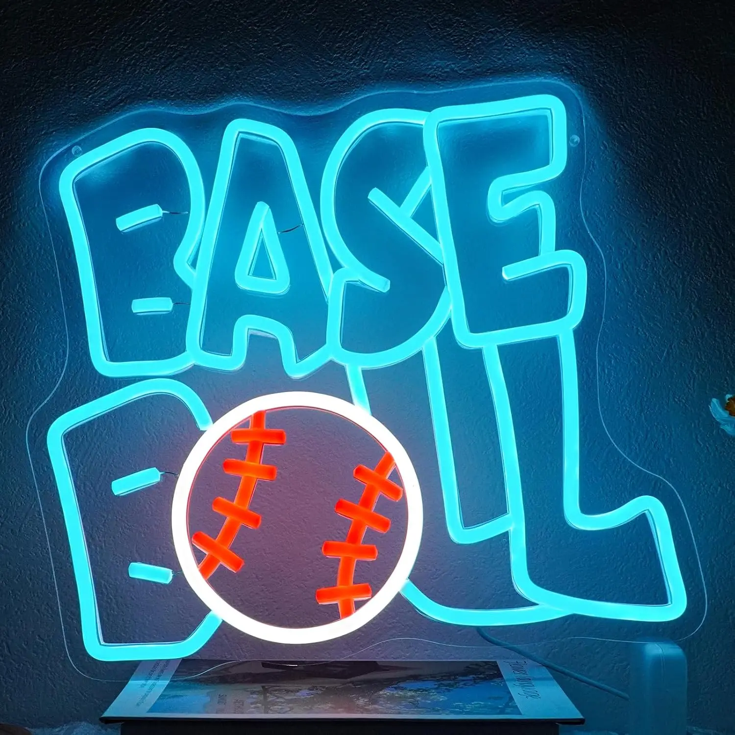 

Baseball Neon Sign Dimmable Baseball Neon Light Sign for Wall Decor Led Signs for Game Room Party Man Cave Gym Sports Party