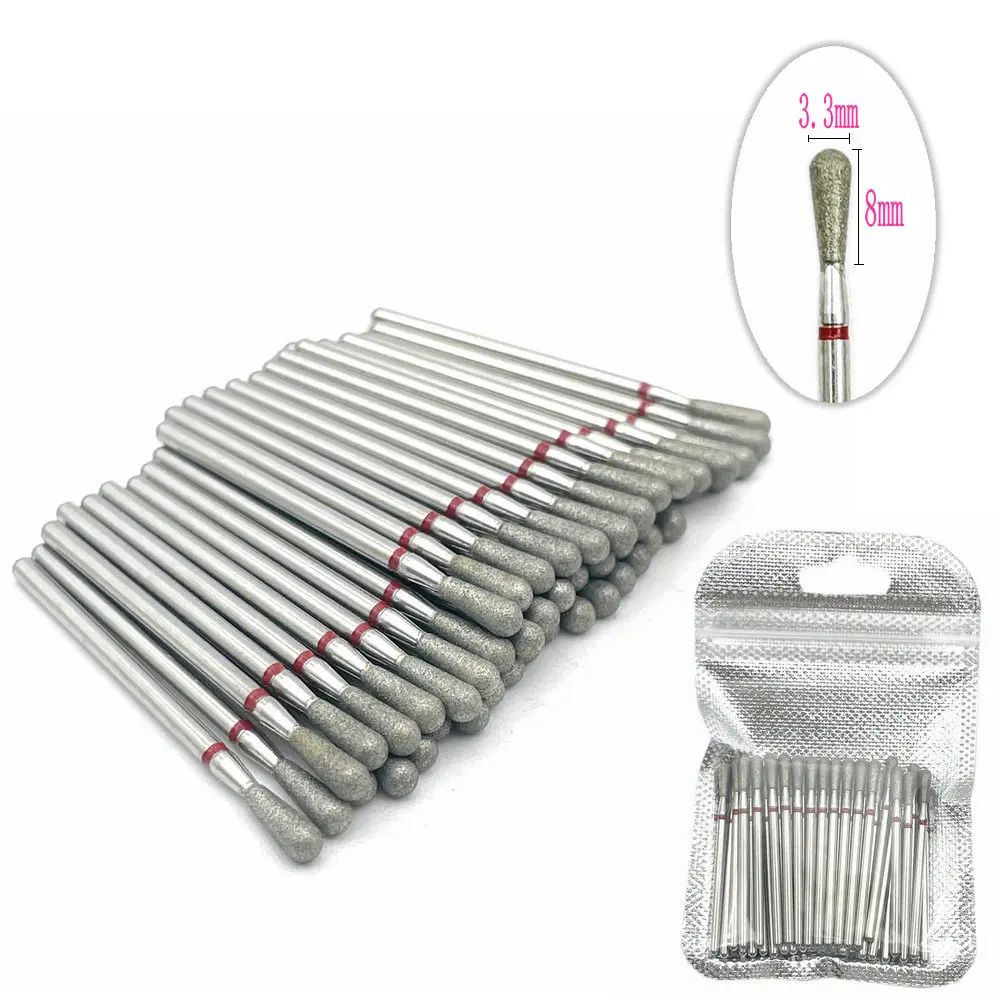 50pcs Diamond Nail Drill Bit Milling Cuticle Clean Cutter for Manicure Electric Nail Cutter Accessories Dead Skin Remove Tool