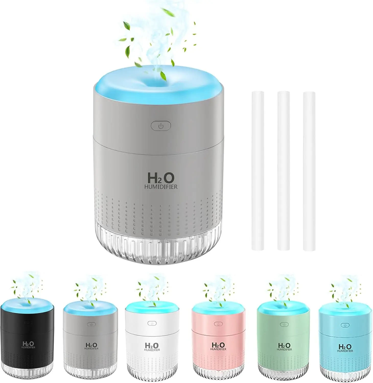 

Перезаряжаемый мини-увлажнитель с 7-цветной подсветкой, супер тихий, с автоматическим отключением - серый