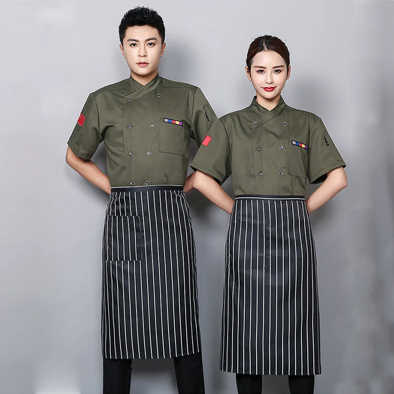 Veste de chef à manches longues avec logo personnalisé, uniforme de chef de restaurant occidental, vêtements de cuisine à double boutonnage, vêtements de personnel d'hôtel, Chamonix 73