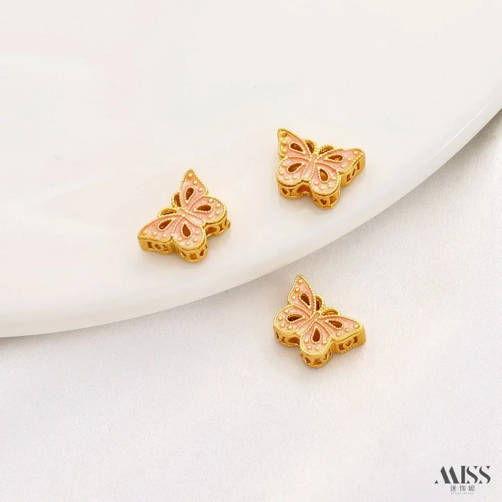 

18K Gold Matte Sand Large Hole Wufu Rabbit Bead DIY Bracelet Making Accessories with Separated Fu Character Transfer