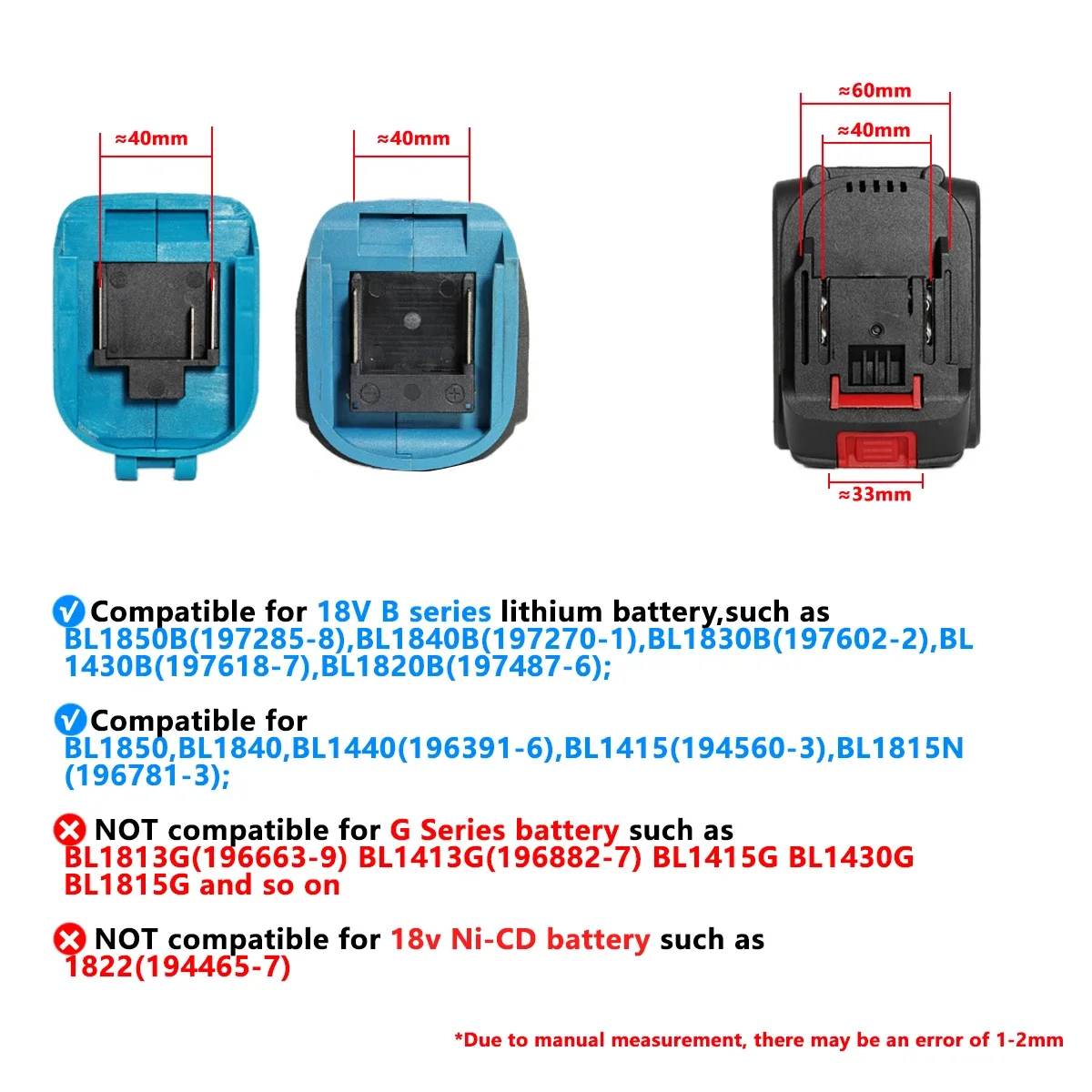 Rechargeable Batteries18V Lithium Ion for Makita 18v Battery BL1840 BL1850 BL1830 BL1860B LXT400