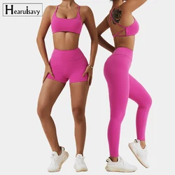 New Quick-Drying Sports Set Women 2PC Yoga Suit Beautiful Back Bra Gym Fitness Set Women Running Workout Yoga Clothing Tracksuit