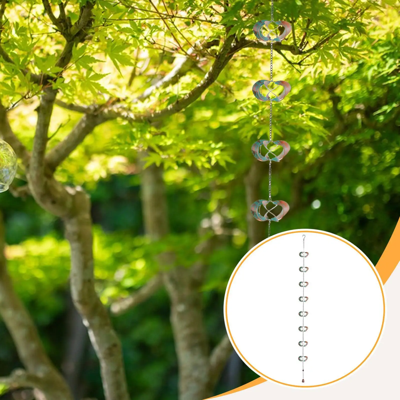 

Metal Rain Chain Home Decoration Eaves Drainage Divert Rainwater 78.7" Length Replace for Gutters Porch Lawn Roofs Balcony