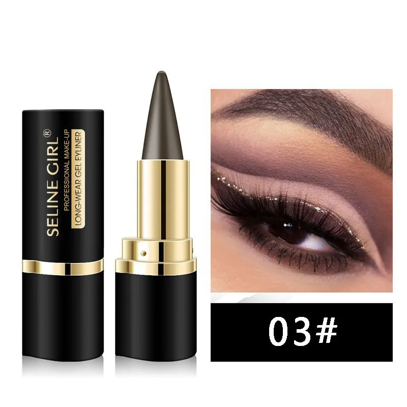 Gel Eyeliner Waterdicht Niet gemakkelijk vlekken Zwart Enkele kop Effen Eyeliner Crème Gotische Halloween Make-upproducten