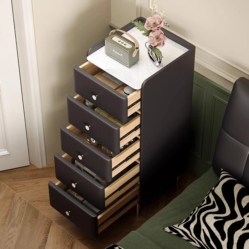 خزانة تخزين بأدراج بجانب السرير باللون الأسود على الطراز القديم من Bauhaus لتخزين المجوهرات الإيطالية البسيطة ومستشعر الضوء #4