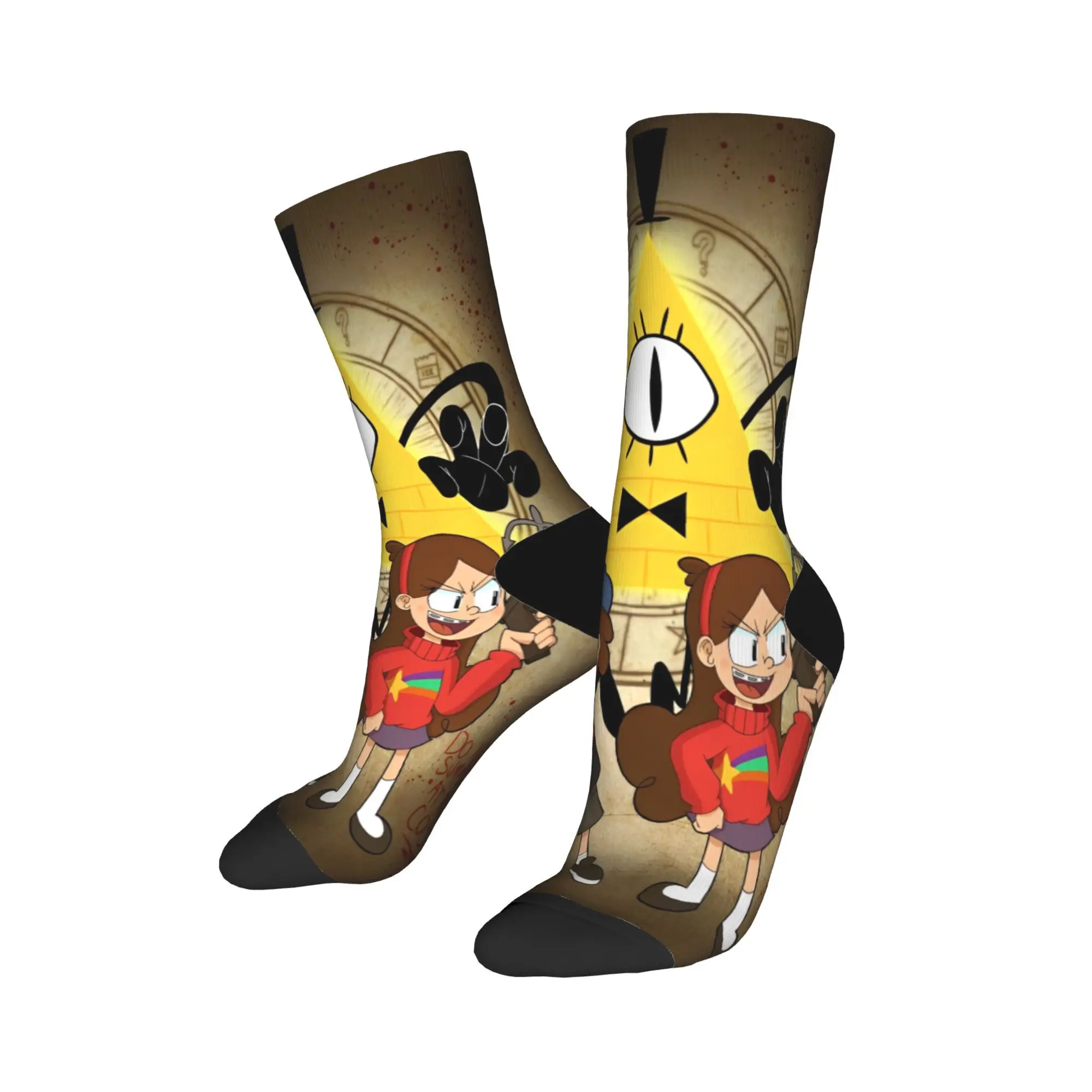 Gravity Falls Bill Cipher Theme Design Dress Socks Accessories for Men Breathable Dress Socks