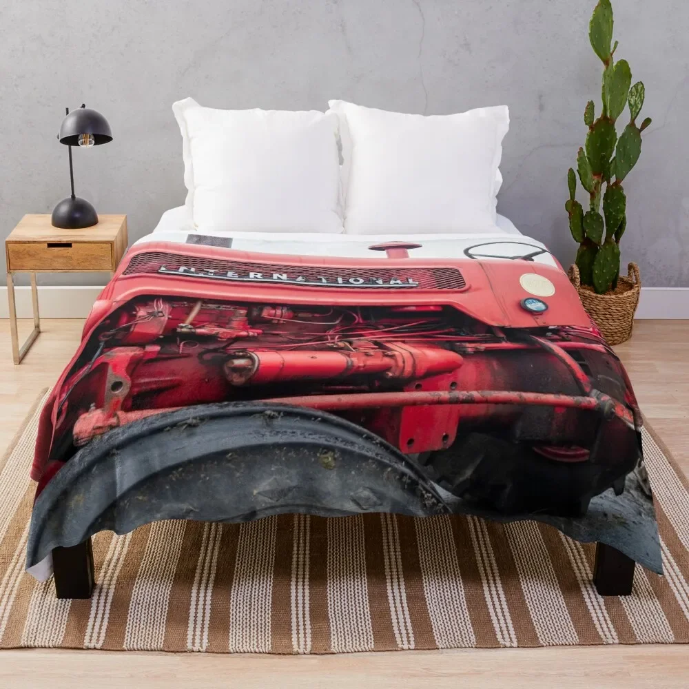 

Vintage International B275 Tractor Throw Blanket Hairy Cute Plaid for sofa Blankets