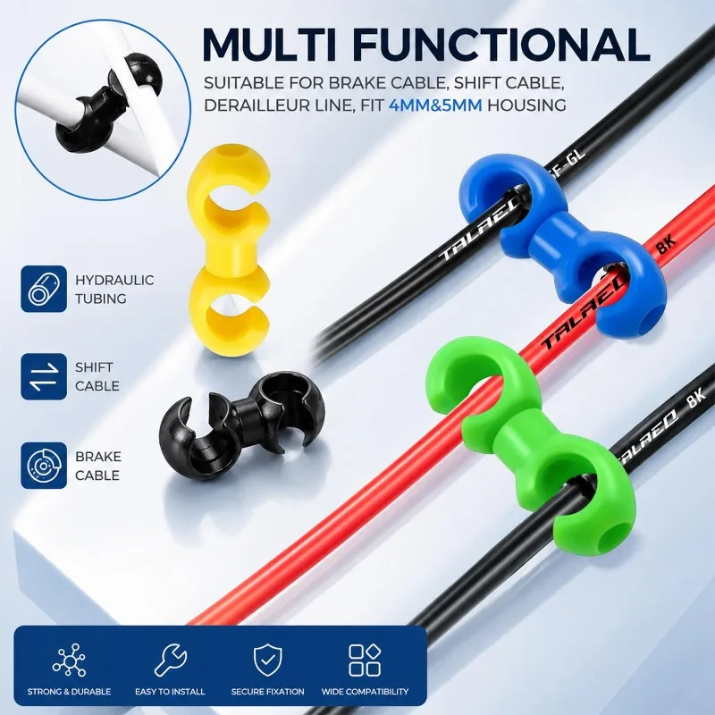 Car Modification Double Hole Cable Fastener Automotive Cable Management Clip Retainer for Harness & Hose Arrangement 20/50pcs