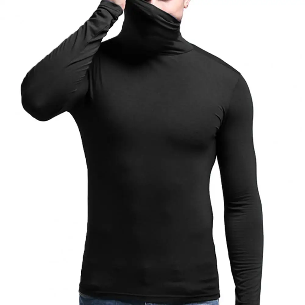 Winter Fashion Thermal Underwear Men Turtleneck T-shirts Long Sleeve Man Thermal T-shirt Men Sports First Layer Male Warm Coats