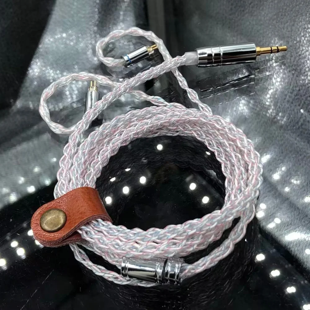 8-жильный кабель IEM из чистого серебра, высококачественный кабель для обновления наушников со съемным разъемом, прочный аудиокабель