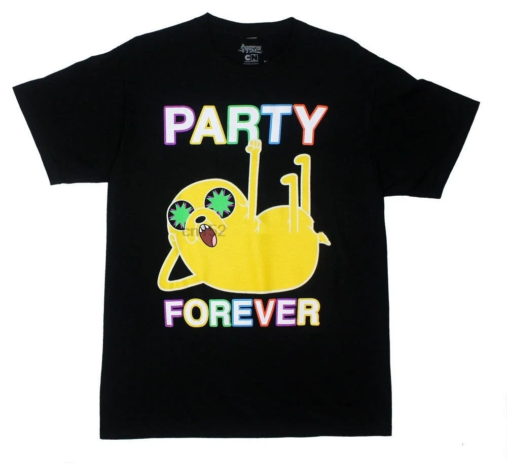تيشيرتات برسومات كبيرة الحجم من Adventure Time Jake Party Forever Finn Cartoon للنساء هدايا للرجال جرافيك تي شيرت أبيض للرجال