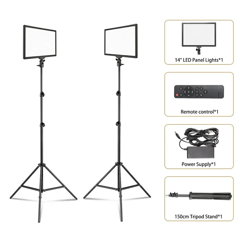 14 inch fotografie LED-paneel videolamp selfie dimbare verlichting fotostudio livestream vullamp drie kleuren met statief