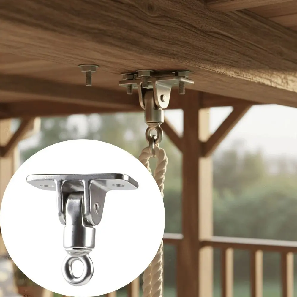 

304 Stainless Steel Swing Hanger Hook Heavy Duty Ceiling Hook Swivel Plate Ring Training Kit Suspension Bracket Outdoor Use