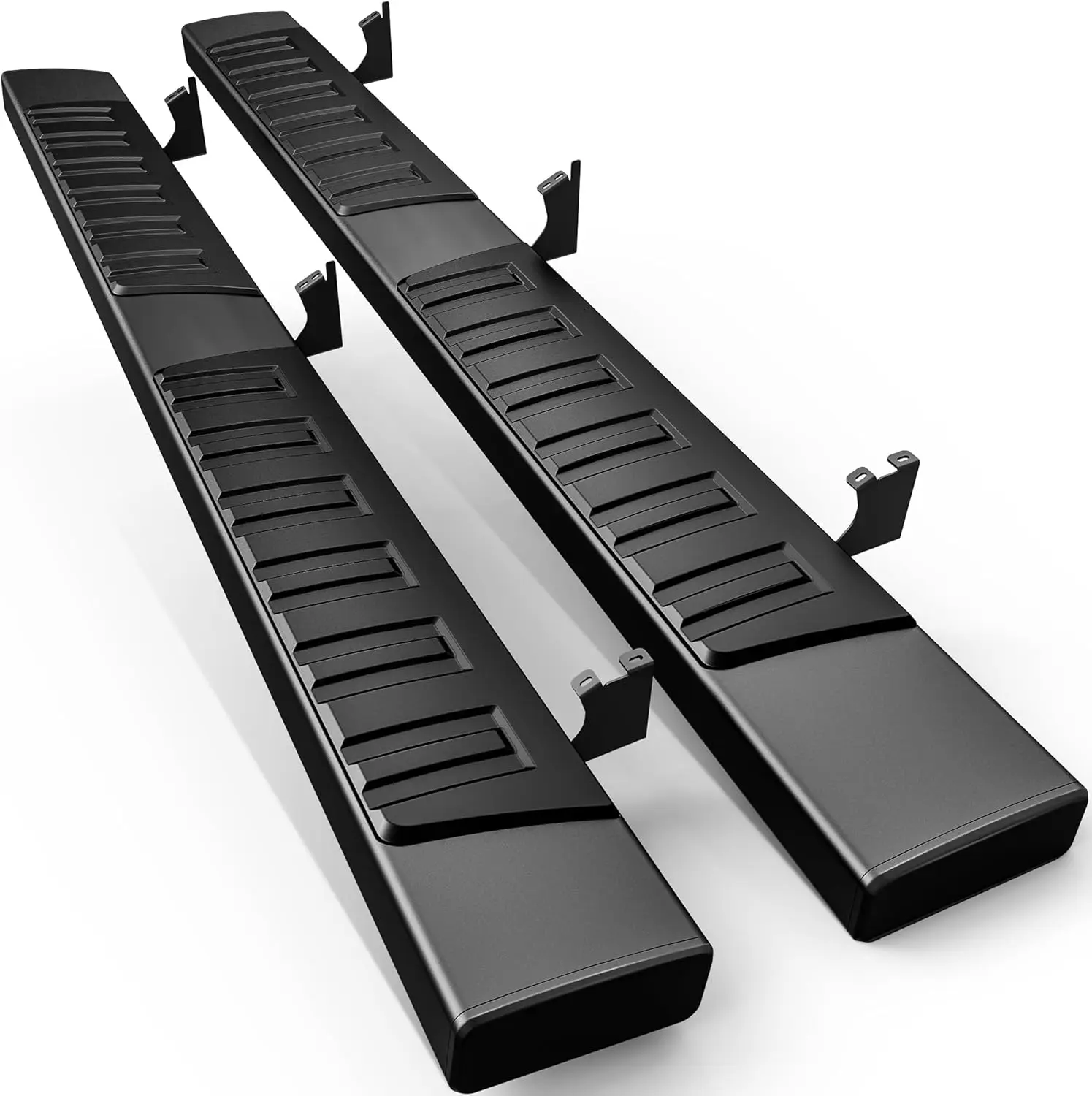 6.5-Inch Running Boards for 2005-2023 Tacoma Double/Crew Cab, Textured Black Carbon Steel, Side Step Rails