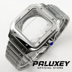 NH35 38mm Square Watch Case 316L Stainless steel Watch Accessories Santos Modification Parts for NH35 4R35 NH36 4R36 Movements