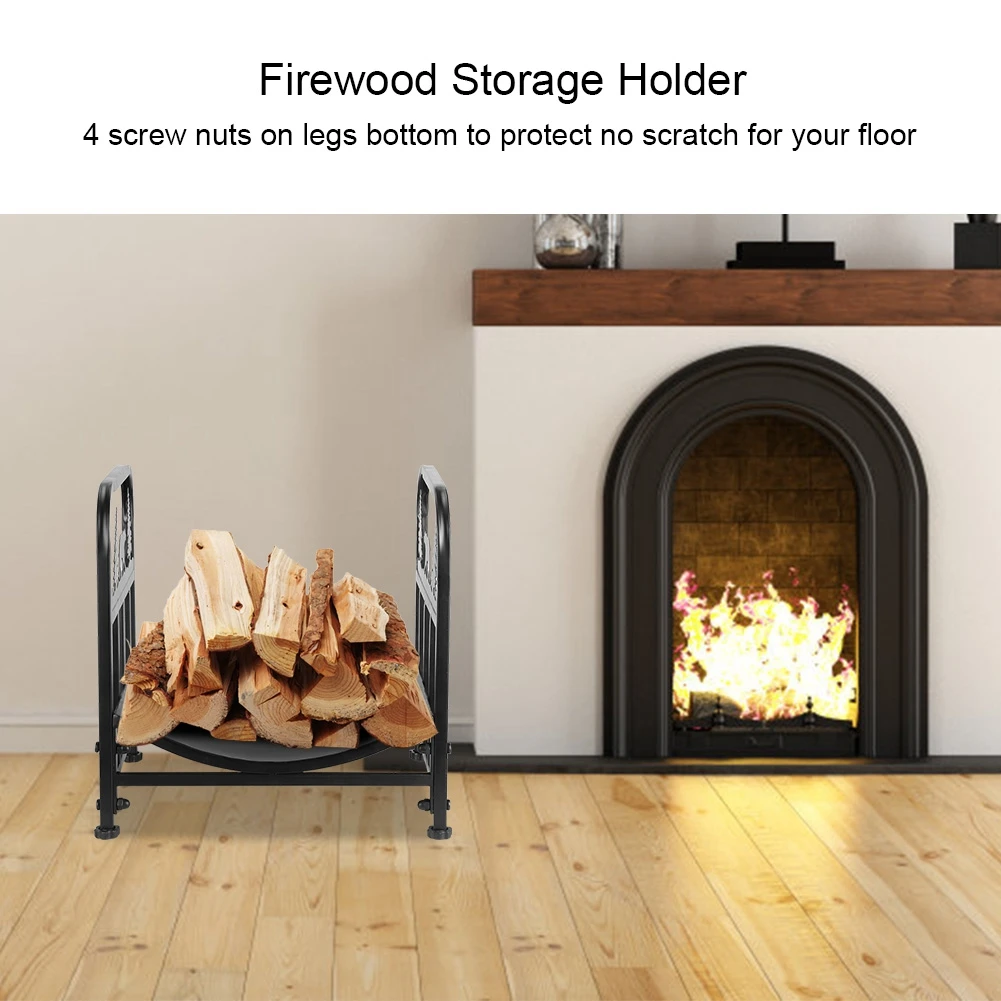

European Concise Home Fireplace Firewood Rack Log Storage Rack Shelf Organizer Firewood Organizer Household Supplies