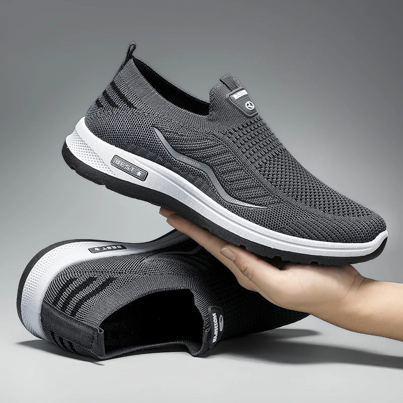 

Кроссовки мужские легкие из дышащего материала, повседневная обувь для ходьбы и бега, слипоны, лоферы для пар, размер 44