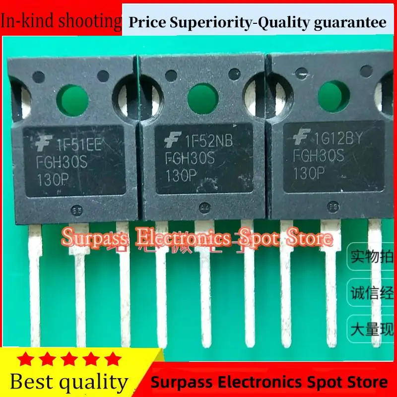 50PCS-100PCS  FGH30S130P  IGBT  TO247 1300V 30A  Price Superiority-Quality guarantee