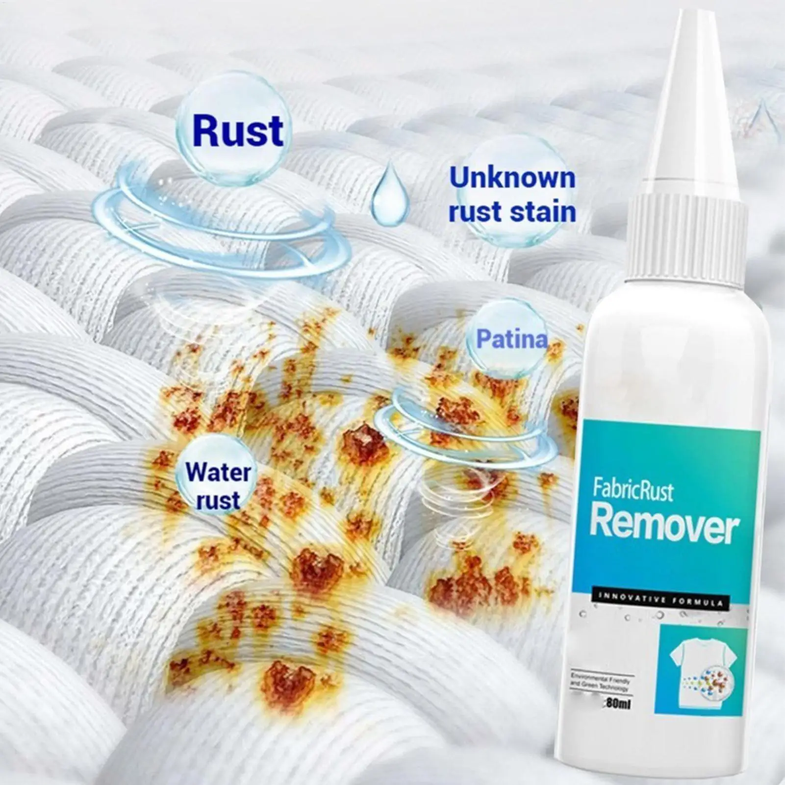 Stoff-Rostentferner 80ml Multi-Stoffreiniger Schneller Kraftvoller Sofort-Fleckenentferner für Zuhause Mantel Sofa Autoinnenraum